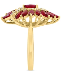 Effy Ruby (2-3/8 ct. t.w.) & Diamond (1/6 ct. t.w.) Statement Ring in 14k Yellow Gold