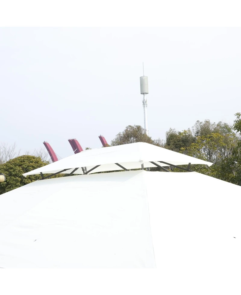 13x10 Outdoor Gazebo Canopy Tent w/ Mosquito Net - Beige