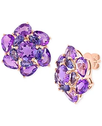 Effy Amethyst (8-7/8 ct. t.w.) & Iolite (1-5/8 ct. t.w.) Stud Earrings in 14k Rose Gold