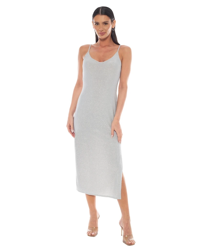 Bebe Women's Milan Metallic Bodycon Maxi Dress