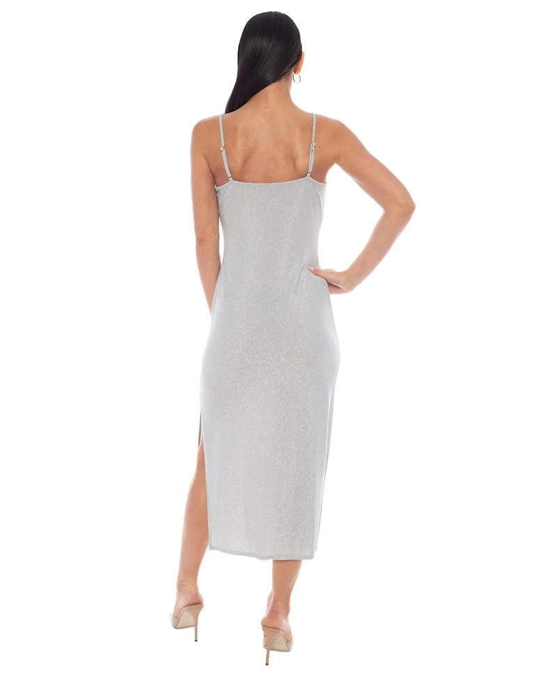 Bebe Women's Milan Metallic Bodycon Maxi Dress