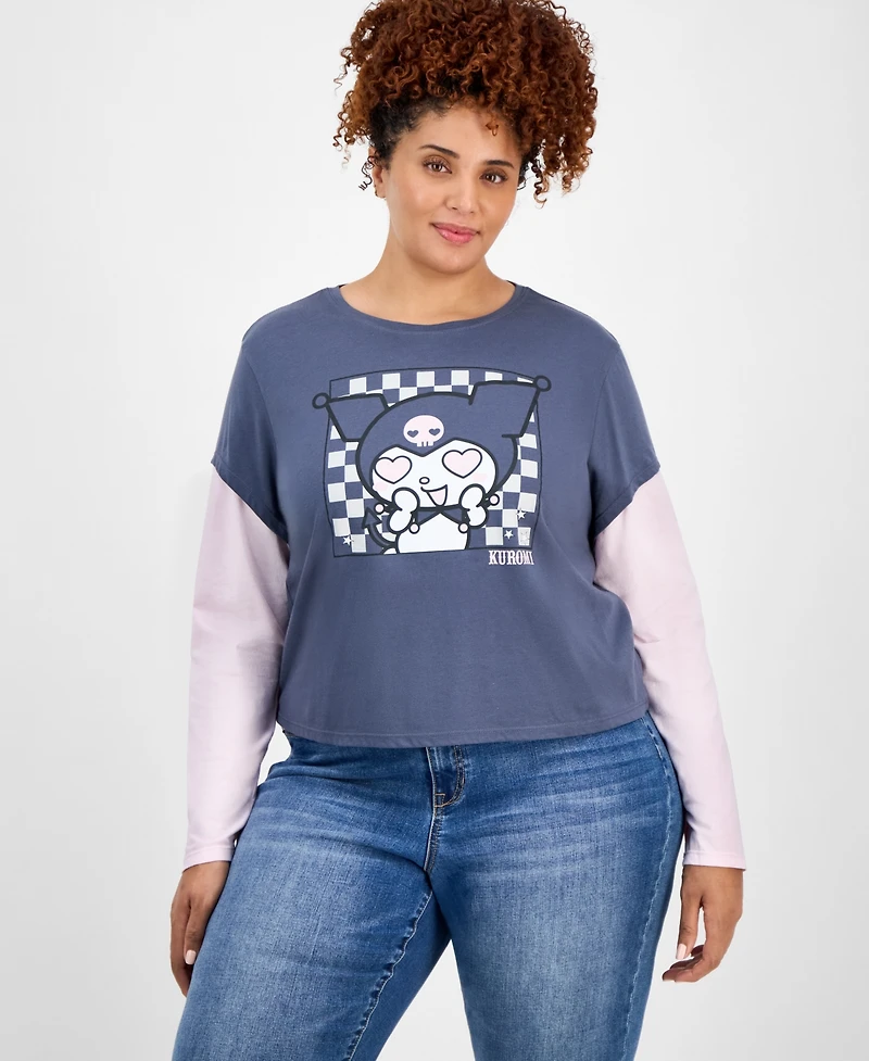 Grayson Threads, The Label Trendy Plus Kuromi Long-Sleeve T-Shirt