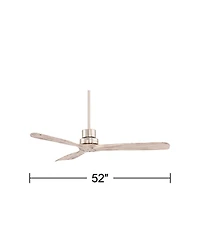 52" Casa Vieja Delta-Wing Dc Modern 3 Blade Indoor Ceiling Fan with Remote Control Brushed Nickel Gray Wood Damp Rated for Patio Exterior