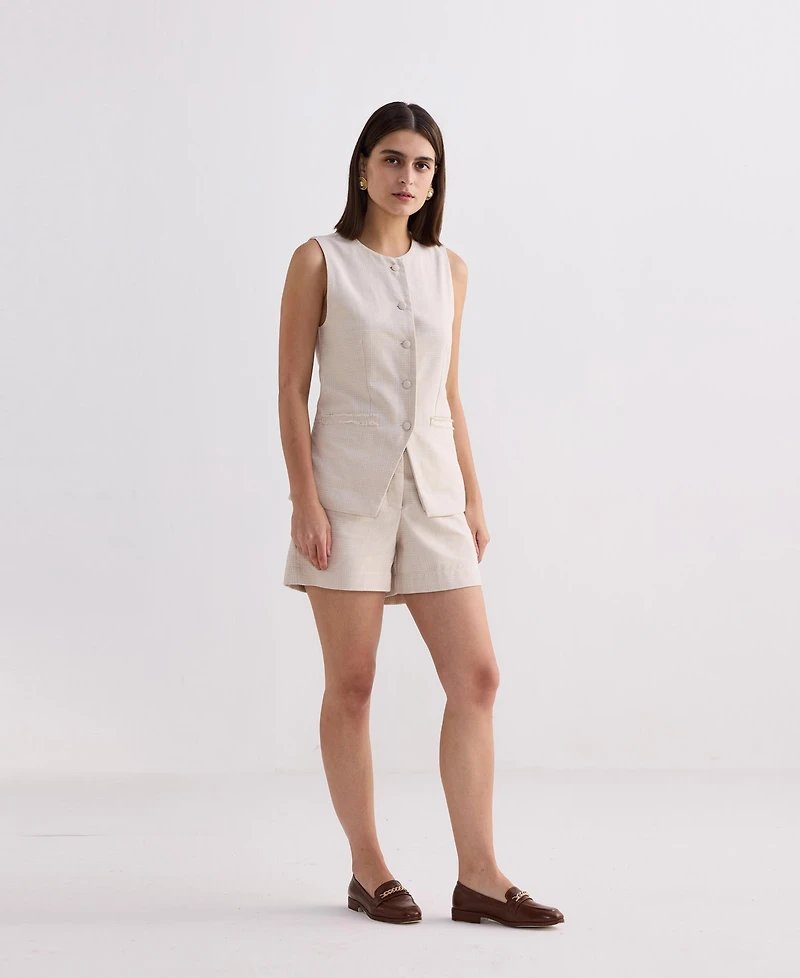 Reistor Women's Cotton Tweed Vest Jacket