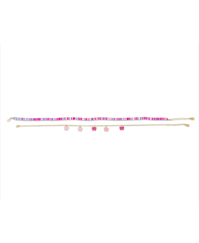 Zomi Gems Girls Colorful Disk Necklace & Charm Duo