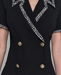 Karl Lagerfeld Paris Women's Textured-Trim Shirtdress