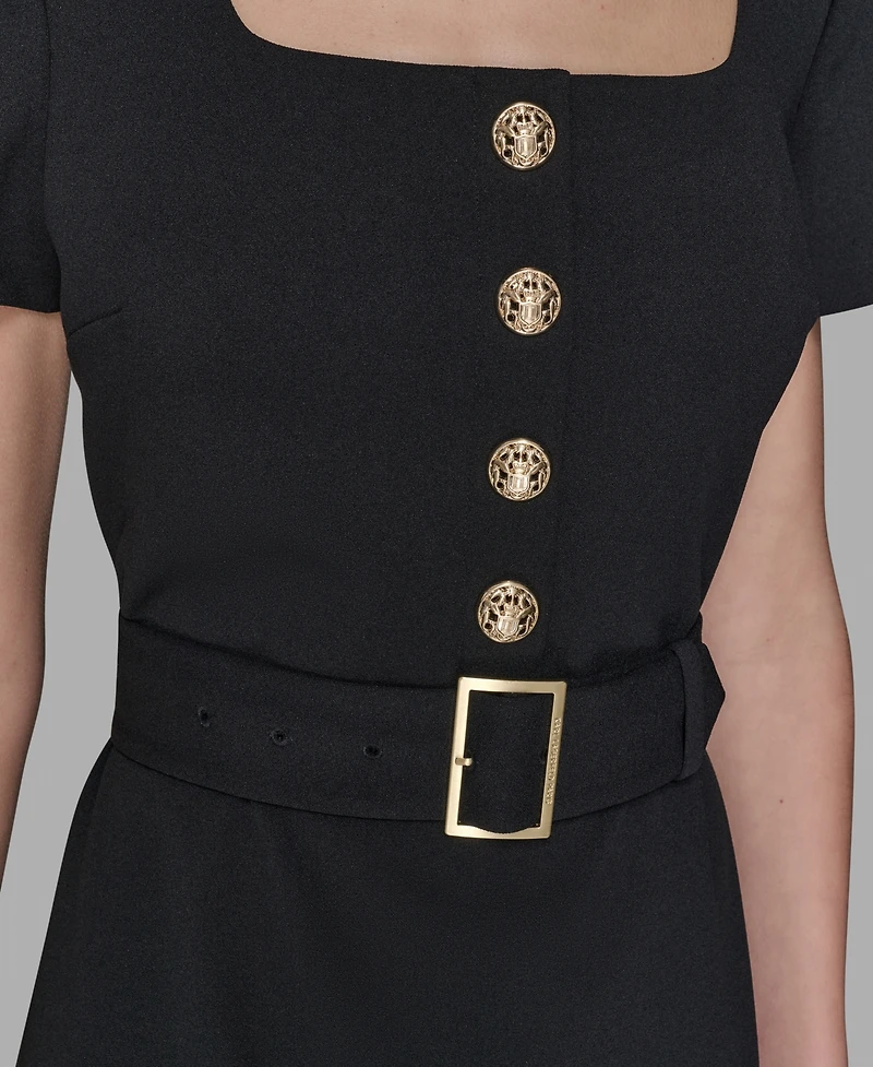Karl Lagerfeld Paris Women's Square-Neck A-Line Dress
