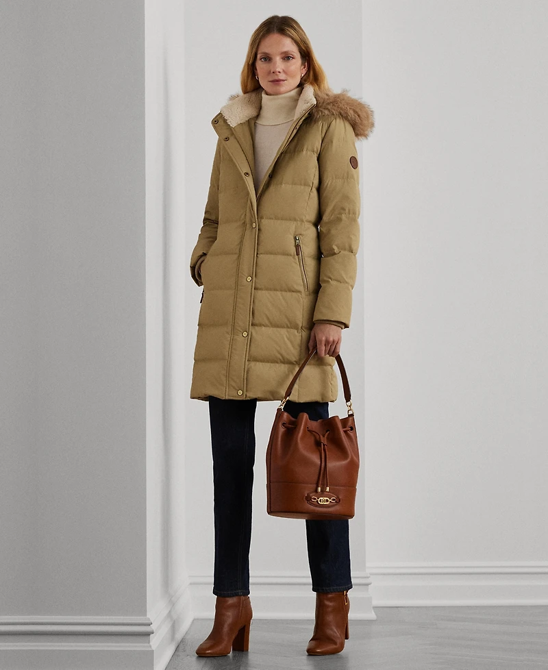 Lauren Ralph Lauren Petite Faux-Fur-Trim Hooded Puffer Coat