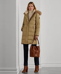 Lauren Ralph Lauren Petite Faux-Fur-Trim Hooded Puffer Coat