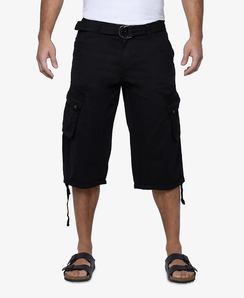 X-Ray Men's Belted Capri Cargo Shorts