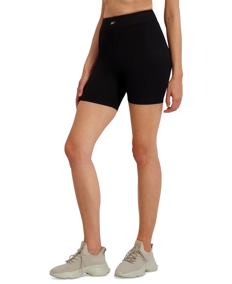 Reebok Women's Ribbed Solid-Color 6" Bike Shorts