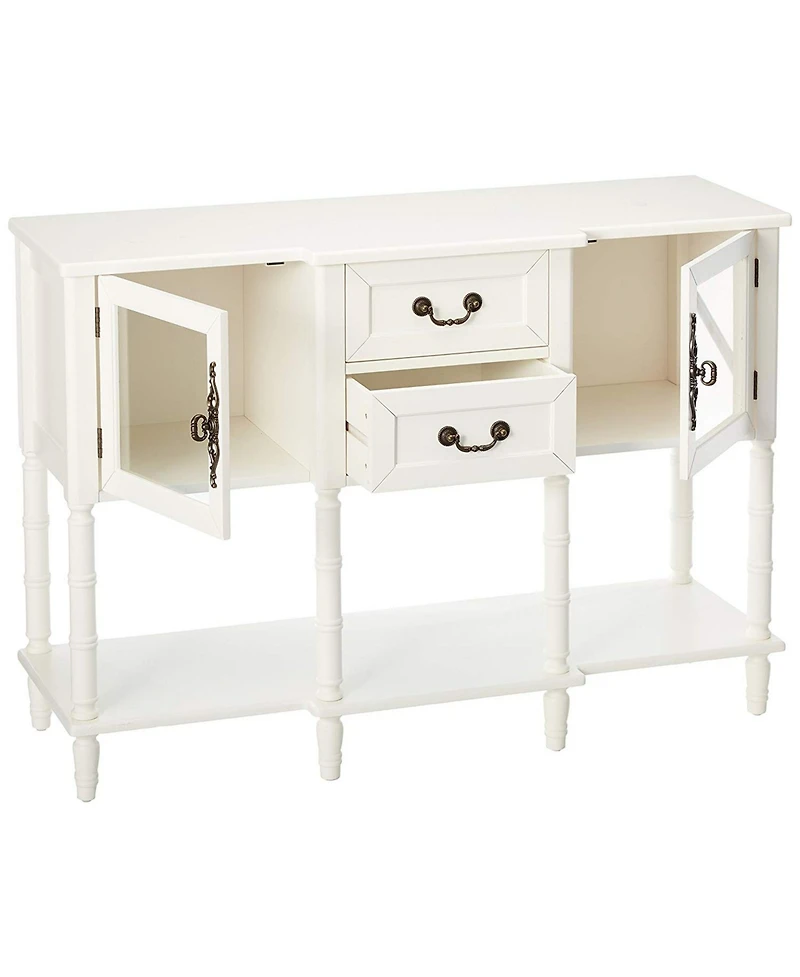 Kings Brand Furniture Modern Sideboard Buffet Cabinet, Console Sofa Table with Glass Doors, Storage Drawers & Shelves for Kitchen, Dining Living Room