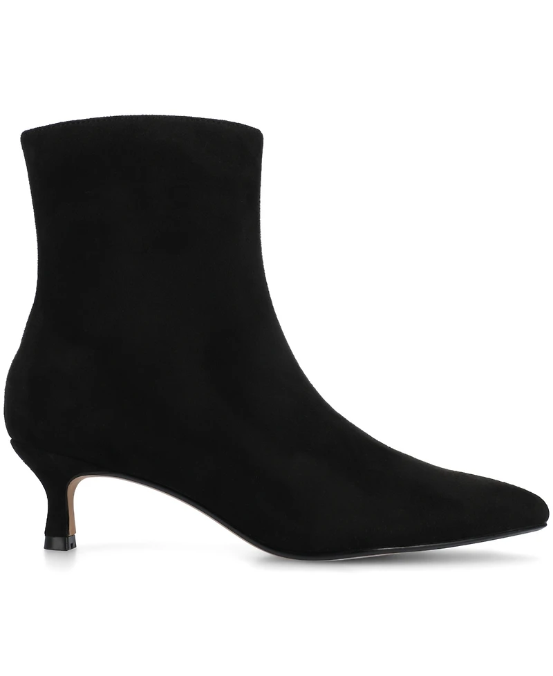 Journee Collection Women's Arely Kitten Heel Pointed Toe Dress Booties