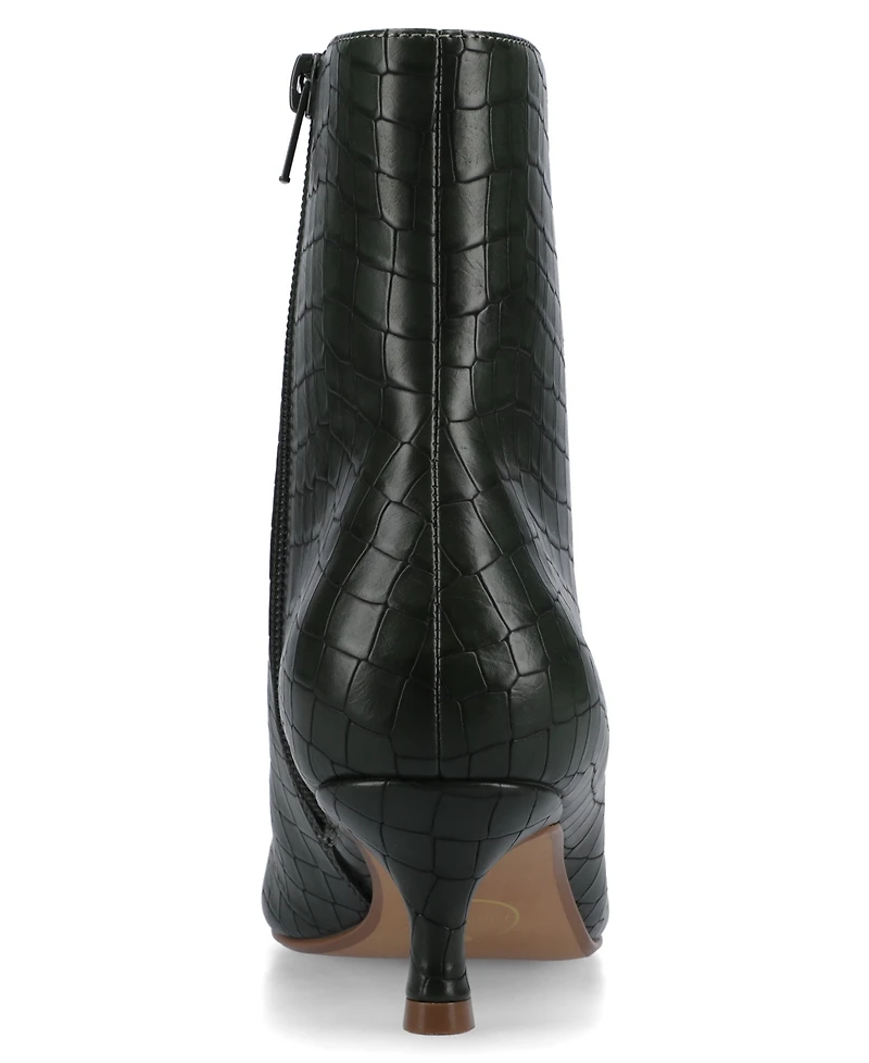 Journee Collection Women's Arely Kitten Heel Pointed Toe Dress Booties