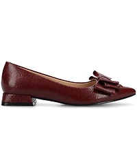 Journee Collection Women's Ophelia Bow Low Block Heel Dress Flats