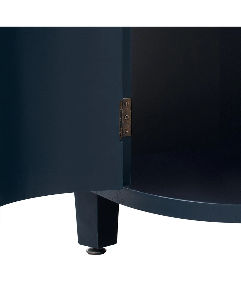 Curved Wood Storage Cabinet - 4 Doors, Adjustable Shelves