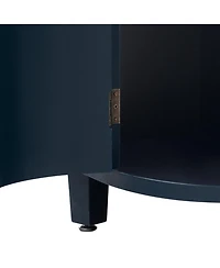 Curved Wood Storage Cabinet - 4 Doors, Adjustable Shelves