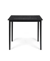 Outdoor Minimalist Acacia Wood Rectangle Bar Table - Dark Gray