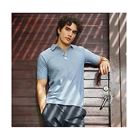 Campus Sutra Men's Powder Blue Seamless Solid Polo T-Shirt