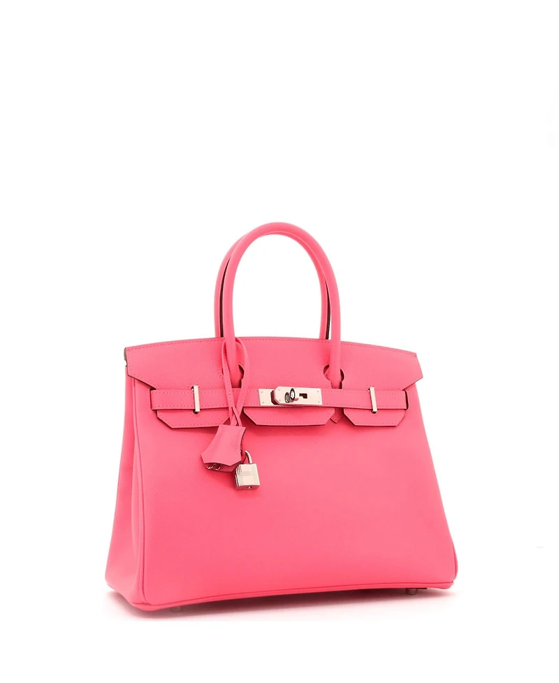 Pre-Owned Hermes Birkin 30 Handbag Pink Epsom with Palladium Hardware