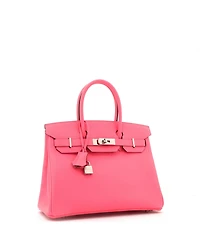 Pre-Owned Hermes Birkin 30 Handbag Pink Epsom with Palladium Hardware