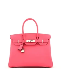 Pre-Owned Hermes Birkin 30 Handbag Pink Epsom with Palladium Hardware