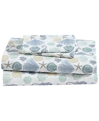 Beatrice Home Fashions Coastal Printed 4-Pc. Sheet Set