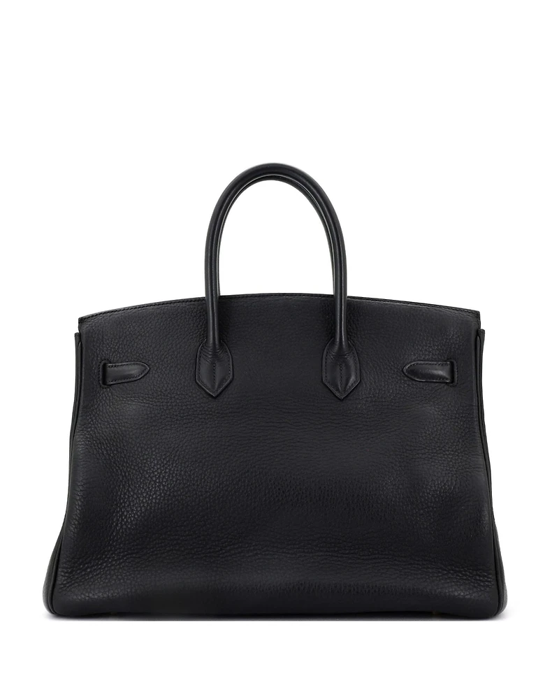 Pre-Owned Hermes Birkin Handbag Clemence with Gold Hardware