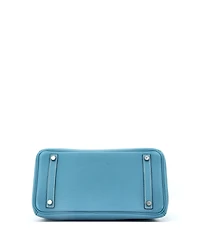 Pre-Owned Hermes Birkin Handbag Blue Togo with Palladium Hardware