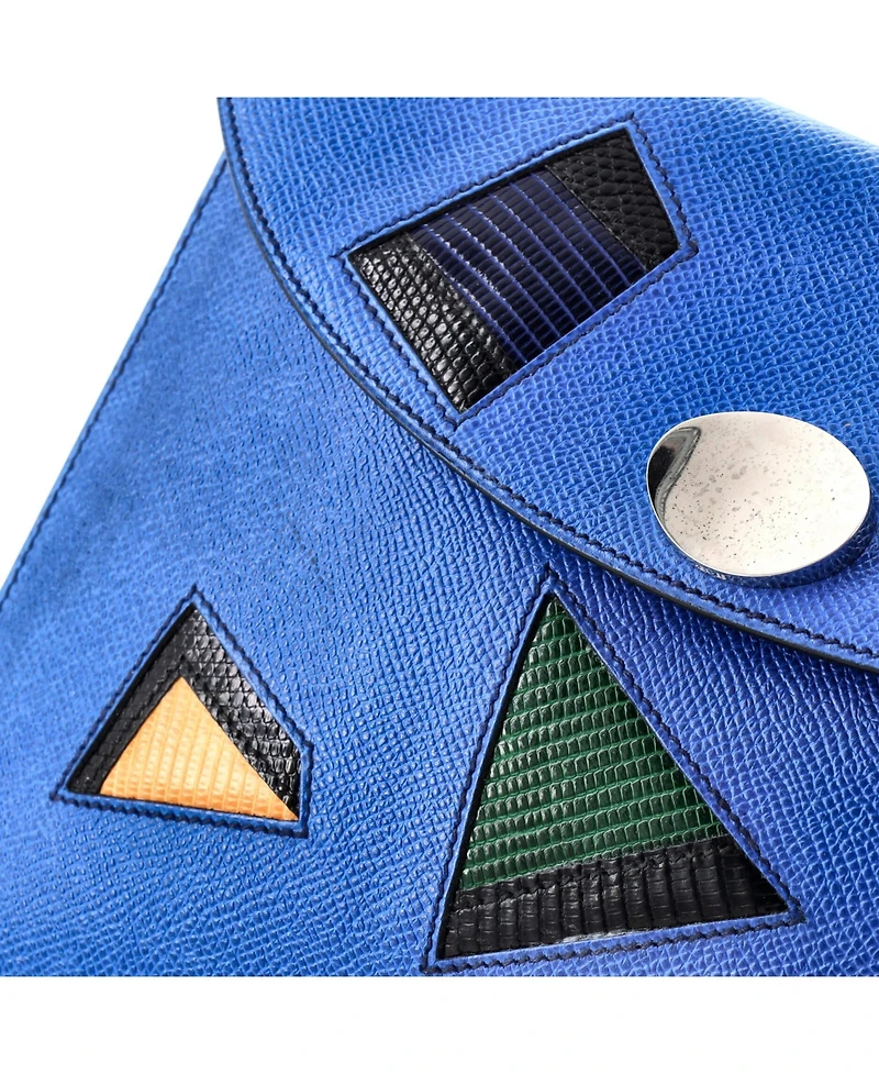 Pre-Owned Hermes Pm Rio Clutch Leather with Lizard