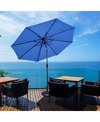 10 Feet Outdoor Patio Umbrella with Bright Solar Led Lights