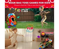 Dino Frenzy | 2-in-1 Corn Hole Games for Kids | 5-Second Setup | Bean Bag Toss Game for Kids | Kids Cornhole Game Set