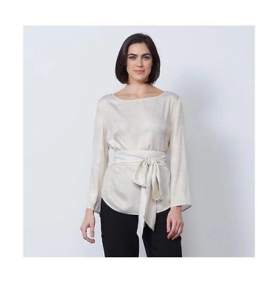 Etcetera Women's Metallic Blouse With Belt Sensibility