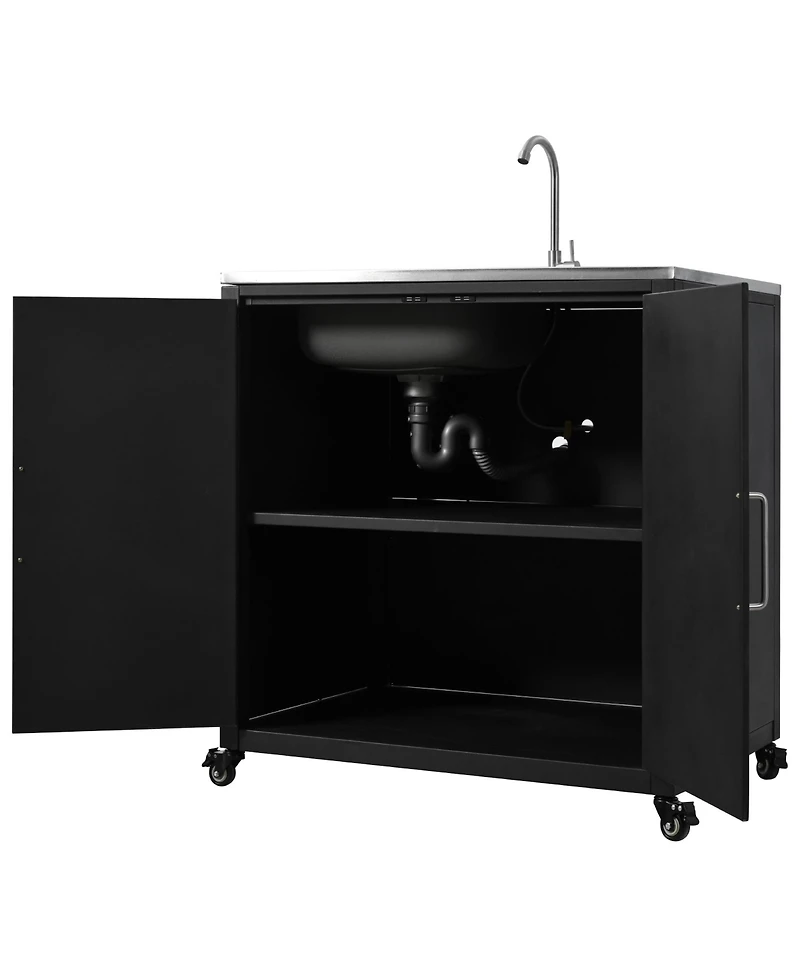 Outdoor Kitchen Sink Station with Cabinet