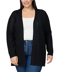 Melissa Paige Plus Size Pointelle Cardigan Sweater