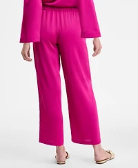 Jm Collection Women's Pull-On Wide-Leg Satin Pants, Exclusively at Macy's