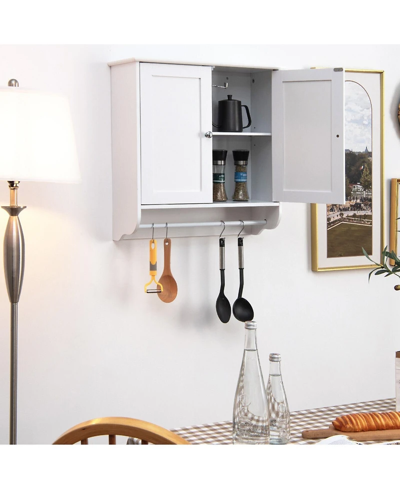 Wall Mounted Bathroom Storage Medicine Cabinet with Towel Bar