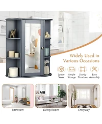 Bathroom Single Door Shelves Wall Mount Cabinet with Mirror