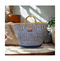 Ripples of Nourishment Handmade Sisal Straw Basket Tote Bag
