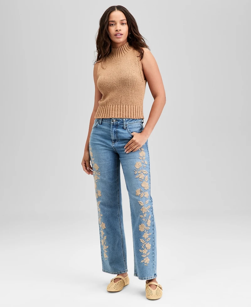 And Now This Women's Mock-Neck Sleeveless Sweater Top, Exclusively at Macy's