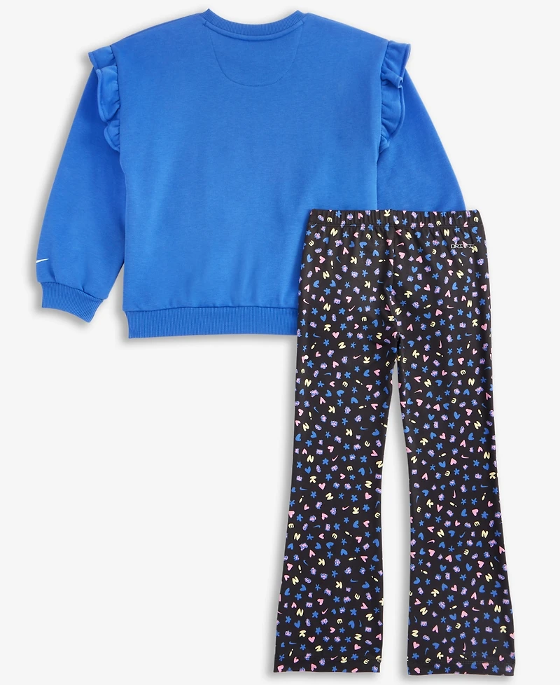 Nike Little Girls 2-Piece Essentials Top and Allover Print Femme Leggings Set