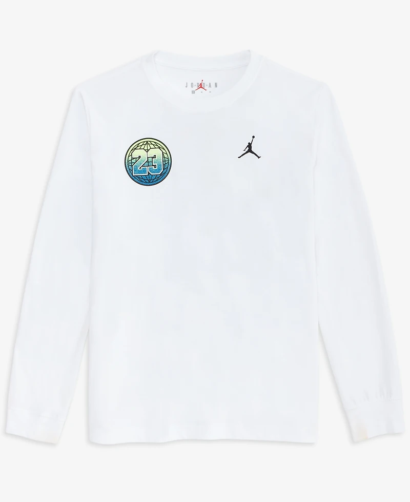 Jordan Big Boys Jumpman Global Rise Graphic Long-Sleeve T-Shirt