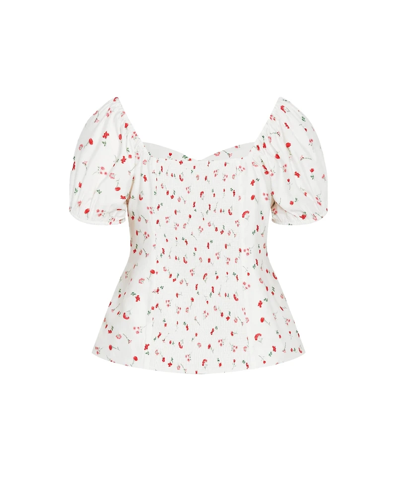 City Chic Plus Daydreamer Print Top