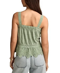 Lucky Brand Women's Embroidered Cotton Sleeveless Top