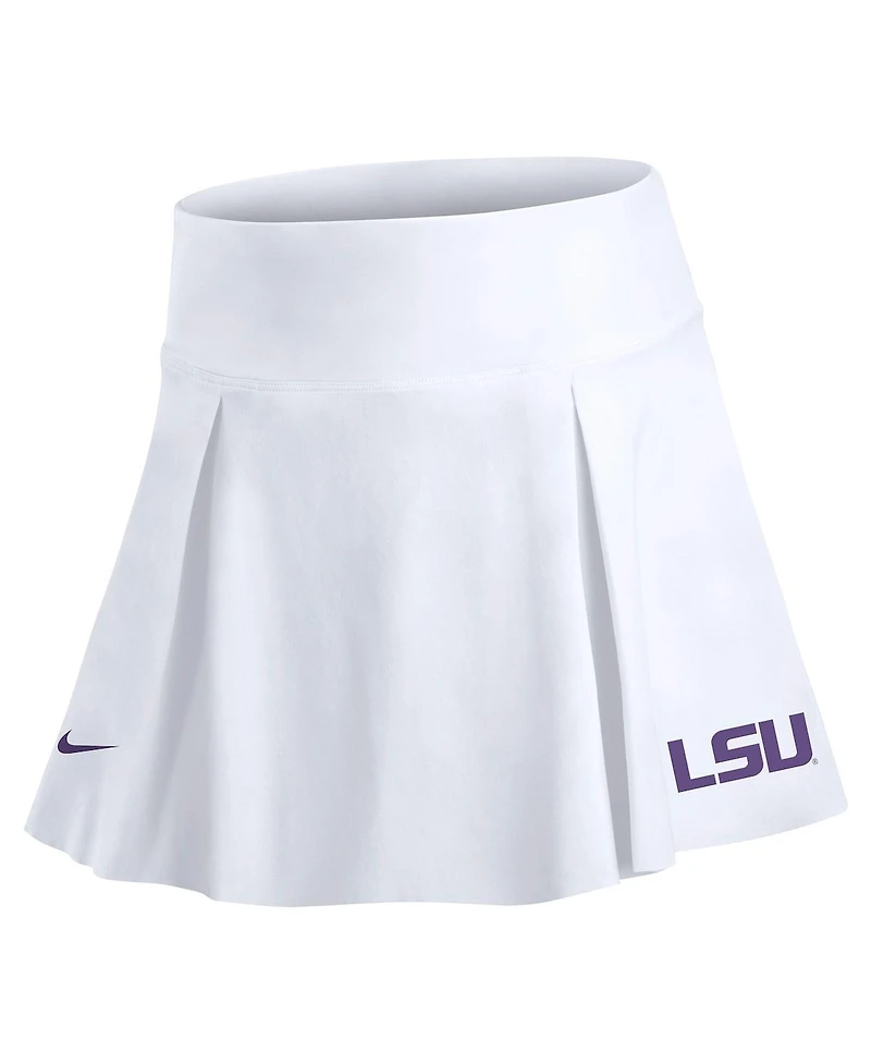 Nike Women's White Lsu Tigers Club Tennis Skirt with Shorts