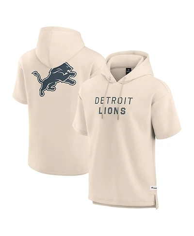 Fanatics Men's Cream Detroit Lions Elements Future Ground Lettering Short Sleeve Pullover Hoodie
