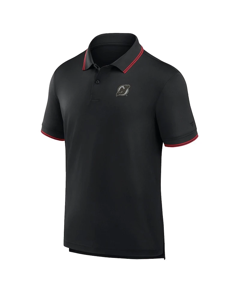 Fanatics Men's Black New Jersey Devils Front Office Move Mono Polo Shirt