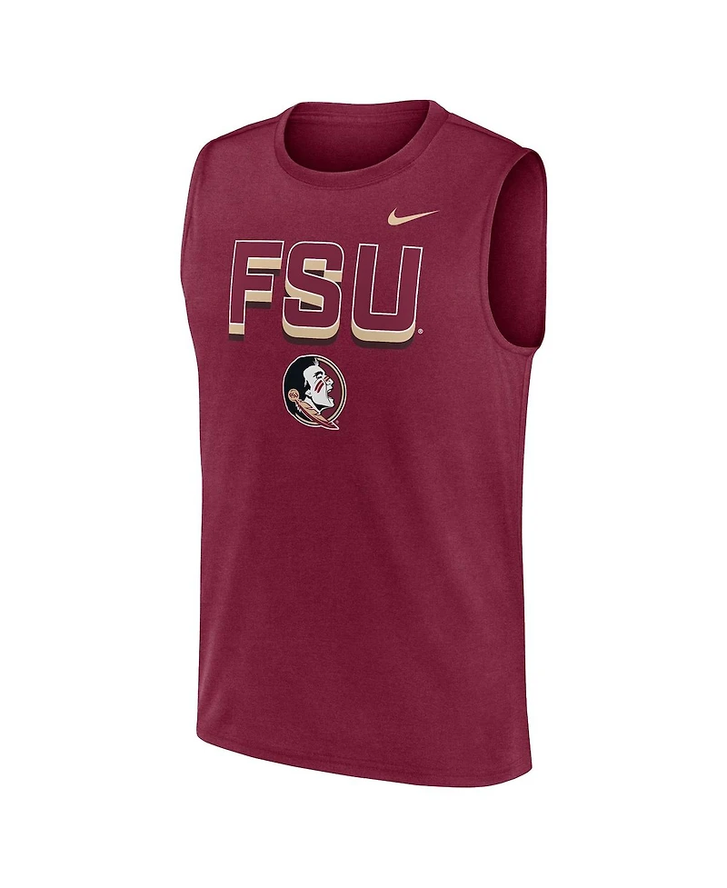 Nike Men's Garnet Florida State Seminoles Primetime Tricode Legend Performance Tank Top