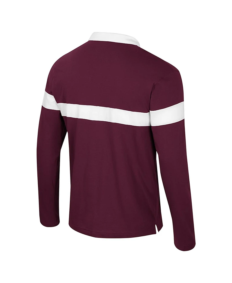 Colosseum Men's Maroon Texas A&M Aggies Too Cool for School Long Sleeve Polo Shirt