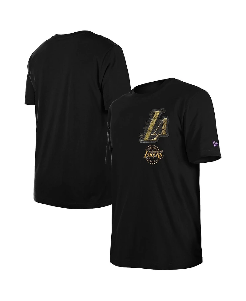 New Era Men's Black Los Angeles Lakers 2024/25 City Edition Chenille Heavyweight T-Shirt